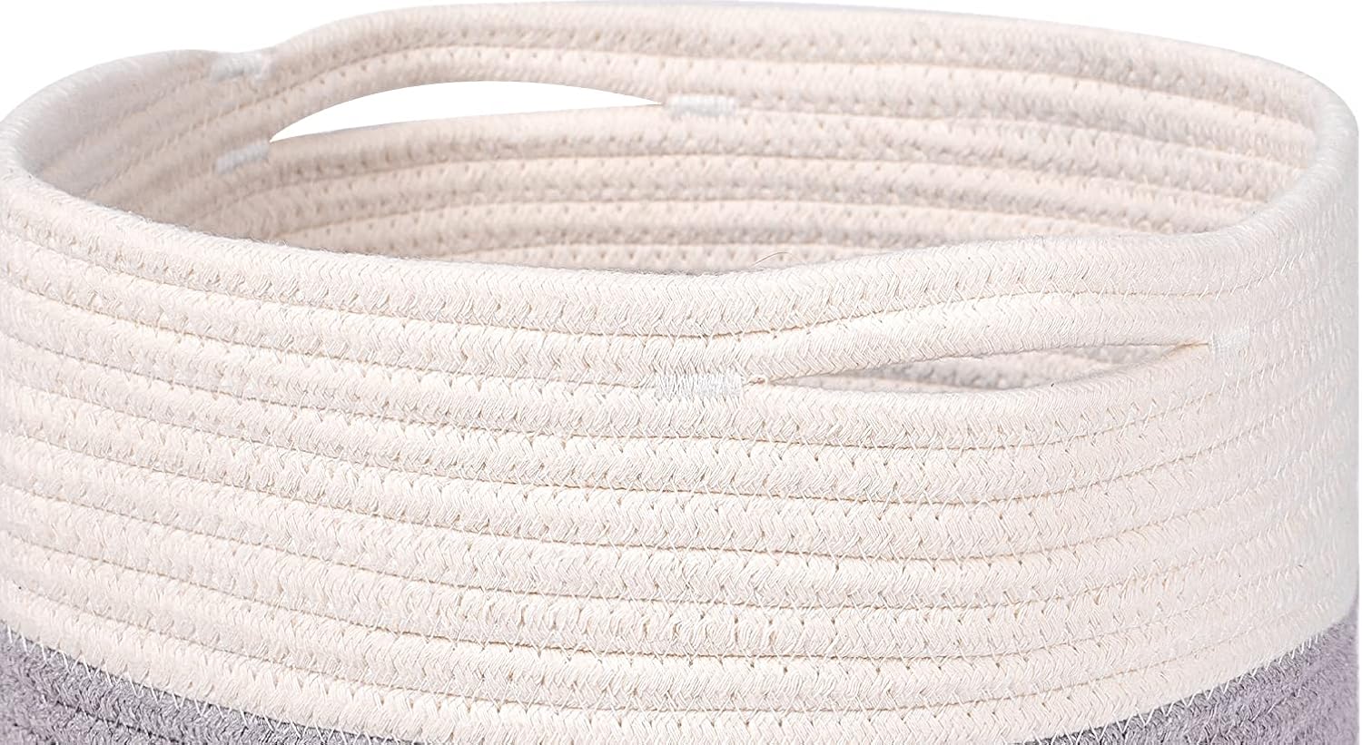 voten Woven Cotton Rope Round 11x11x11'' Storage Cubes Baskets Bins Organizer, 3-Tone Gray, 3-Pack 3-tone-gray L11xW11xH10.7