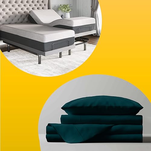 Miniatura 3 de Split Queen Sheet Set for Adjustable Bed, Premium True Luxury 1000 Thread Count 100% Natural Egyptian Cotton, Sateen Weave, 5-PC Set 1000-TC