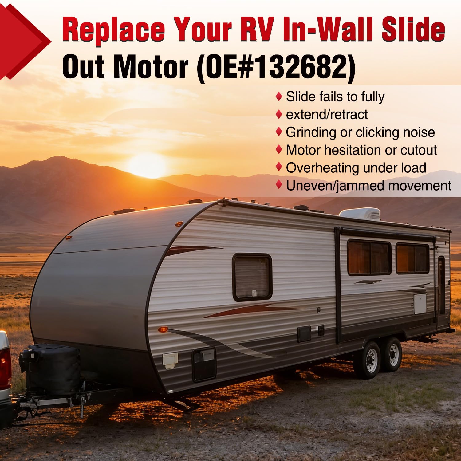 Nilight 132682 RV Slide Out Motor Compatible with Tuson Actuators Lippert Through Frame Slide-Out System 18:1 Gear Ratio for Travel Trailer Camper