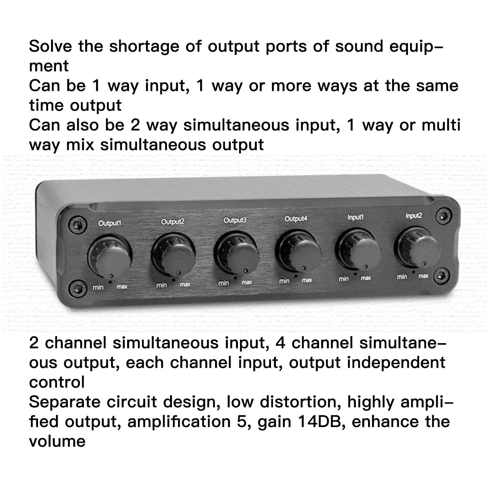PROZOR Commutateur Audio Stéréo Bidirectionnel R/L 2 En 1/1 En 2   Bouton Muet Volume Sans