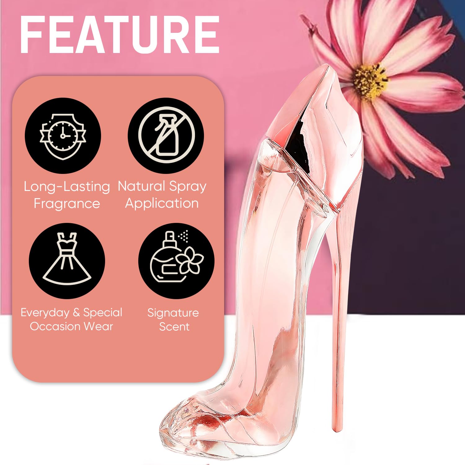 Princess Luxury Perfume Set, High Heel Design, 2.9 Fl Oz Each, Pink and Pure Princess, Eau De Parfum 2-Pack | High Heel perfume for Women |