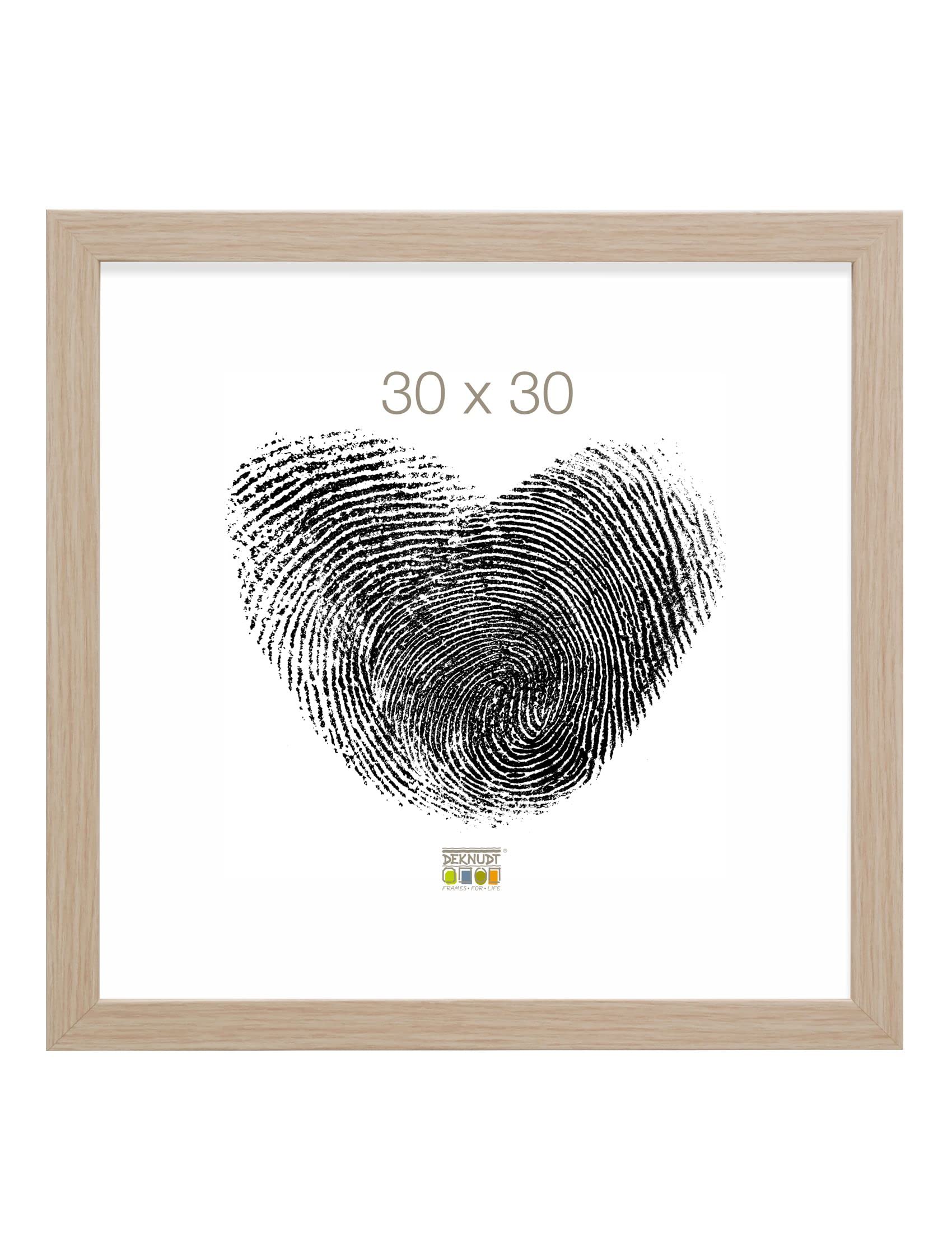 Cadre photo bloc bois Deknudt en chêne naturel 30x30 cm pour une décoration élégante et durable