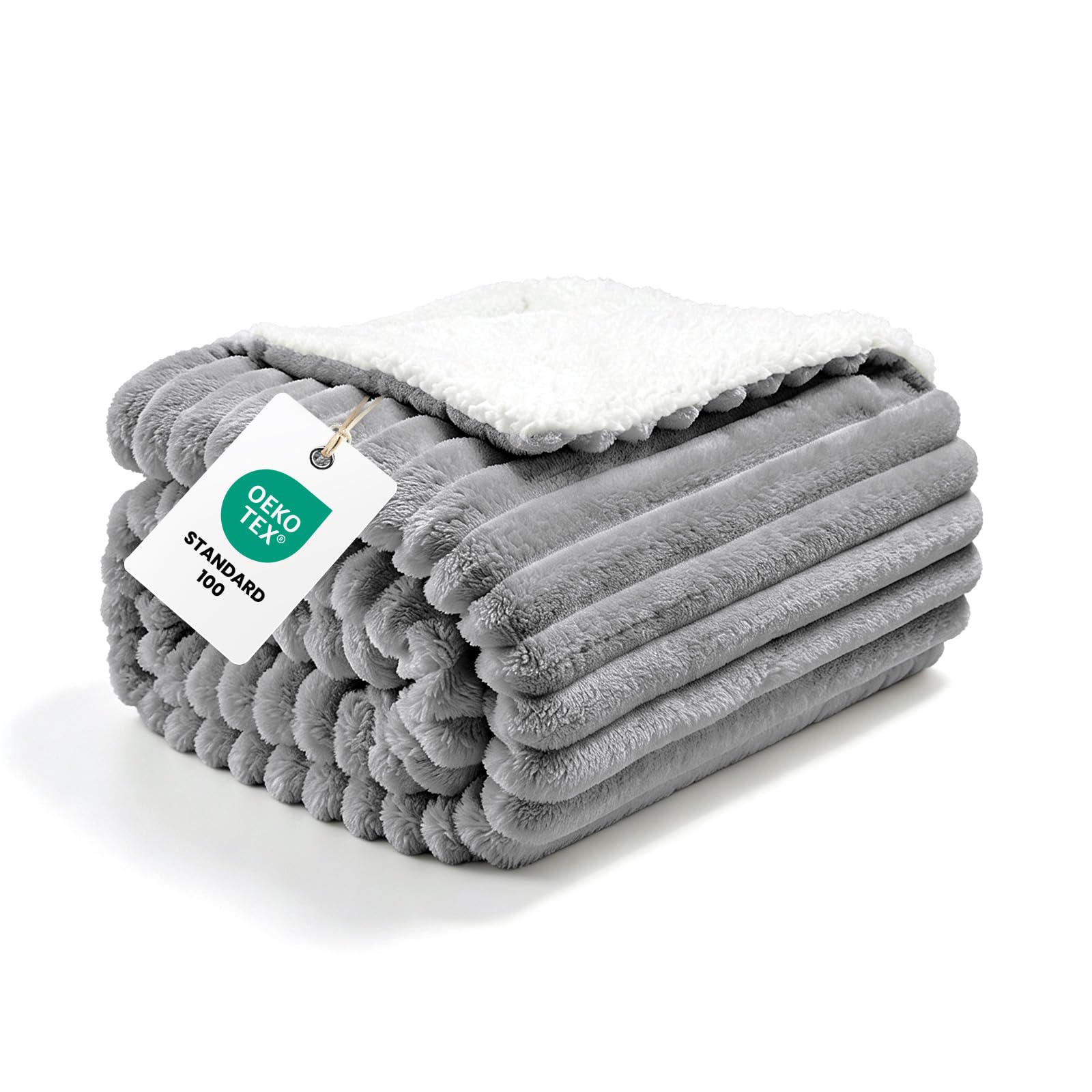 CELESTA Sherpa Dicke Kuscheldecke Flauschig 150x200, Grau
