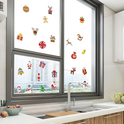 Miniatura 4 de TJZZYGP Marcadores de copa de vino de Navidad, calcomanías estáticas, reutilizables, portátiles, para vino, champán, alce, Papá Noel, árbol de