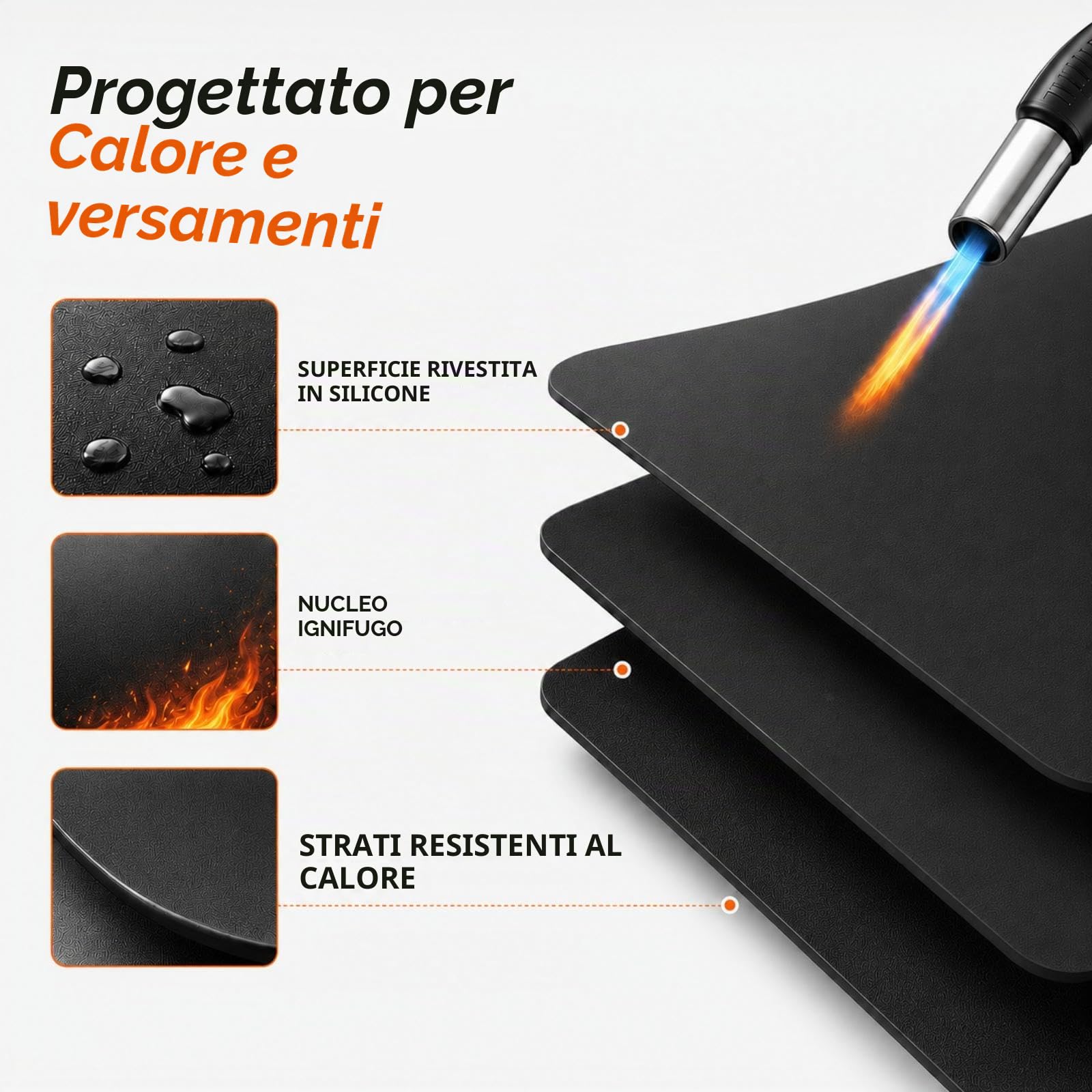 Tappetino Per Braciere Per Falò Singolo, Coperta Rotonda Sotto la griglia per griglia esterna, tappetino ignifugo, a prova di olio, impermeabile, accessori per barbecue(90 cm)