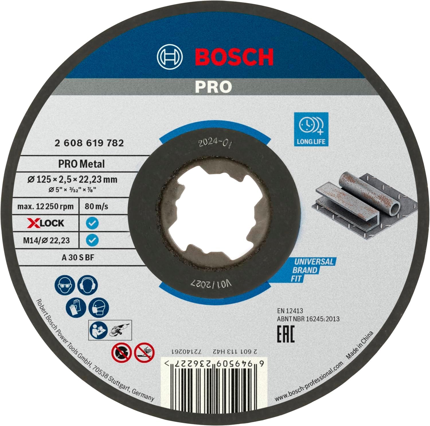 Disque à tronçonner métal 125 x 2,5 x 22,23 mm meuleuse angulaire
