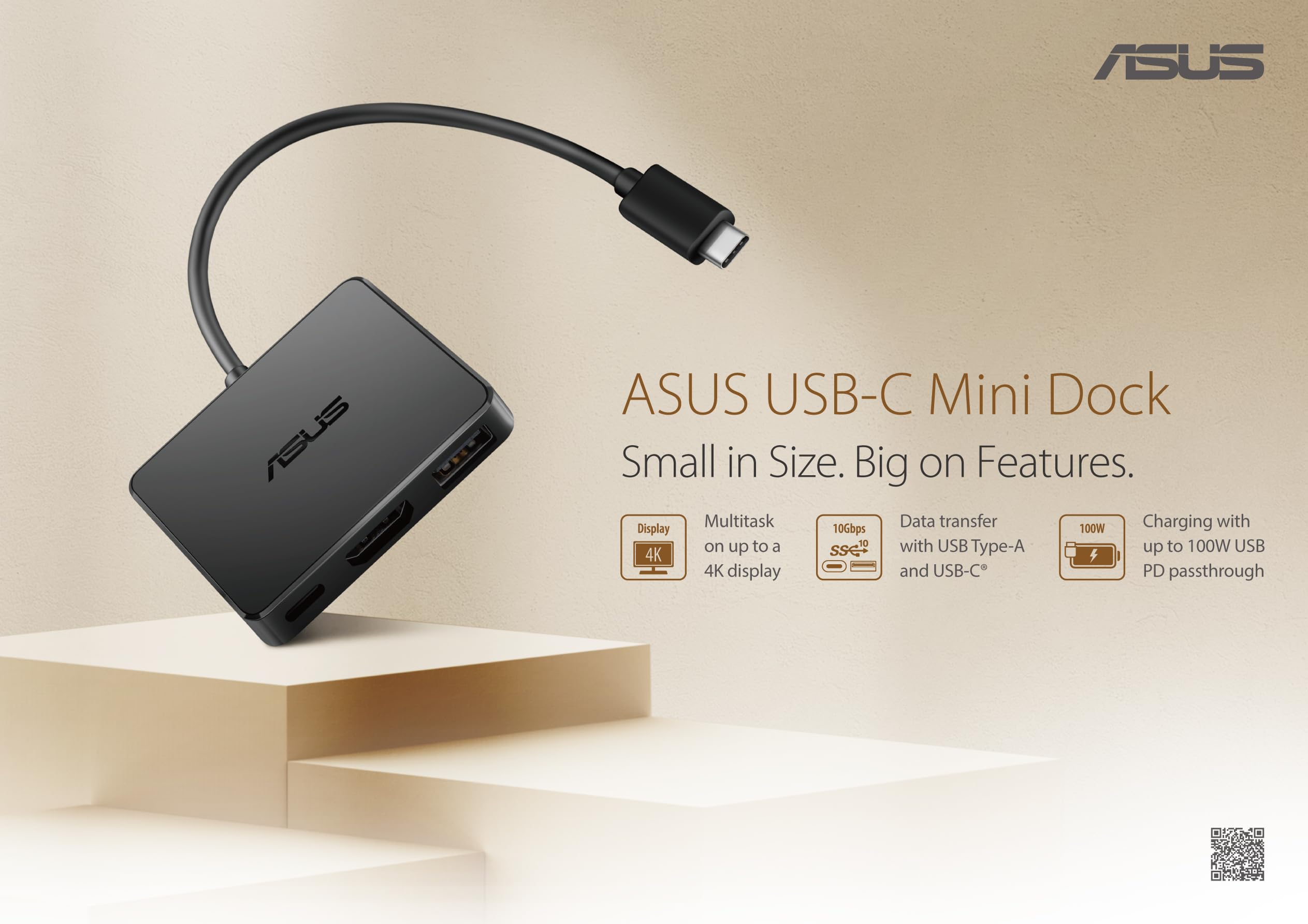 Asus Mini Dock DC100 USB-C/Adapter for USB-C/WW/PC/HDMI 4K/USB
