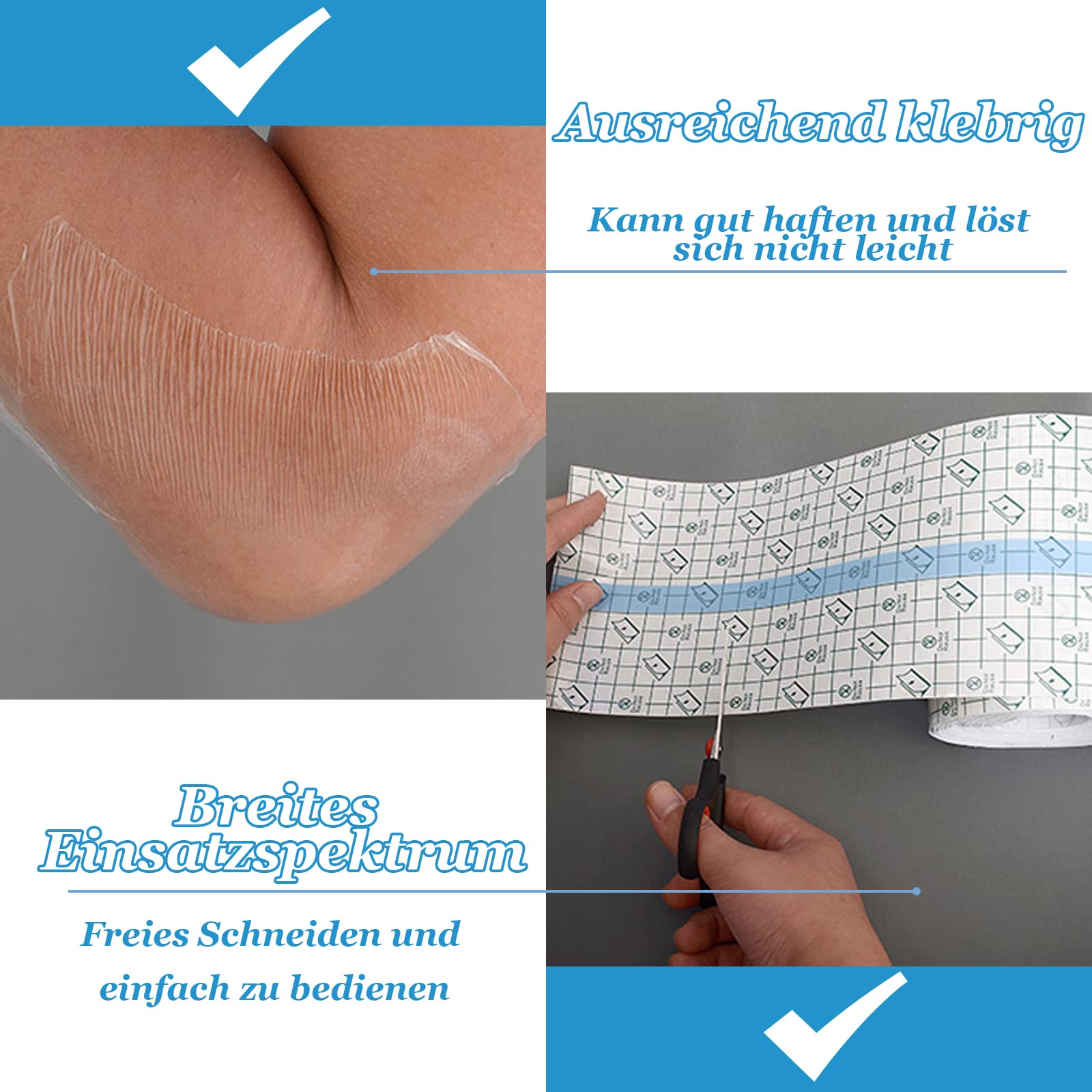 VEGCOO Vendaje para Tatuaje, Vendaje Transparente Impermeable, Second Skin Protection Cinta Adhesiva Protectora para Heridas, Rollo de Película Impermeable 15 cm * 2M
