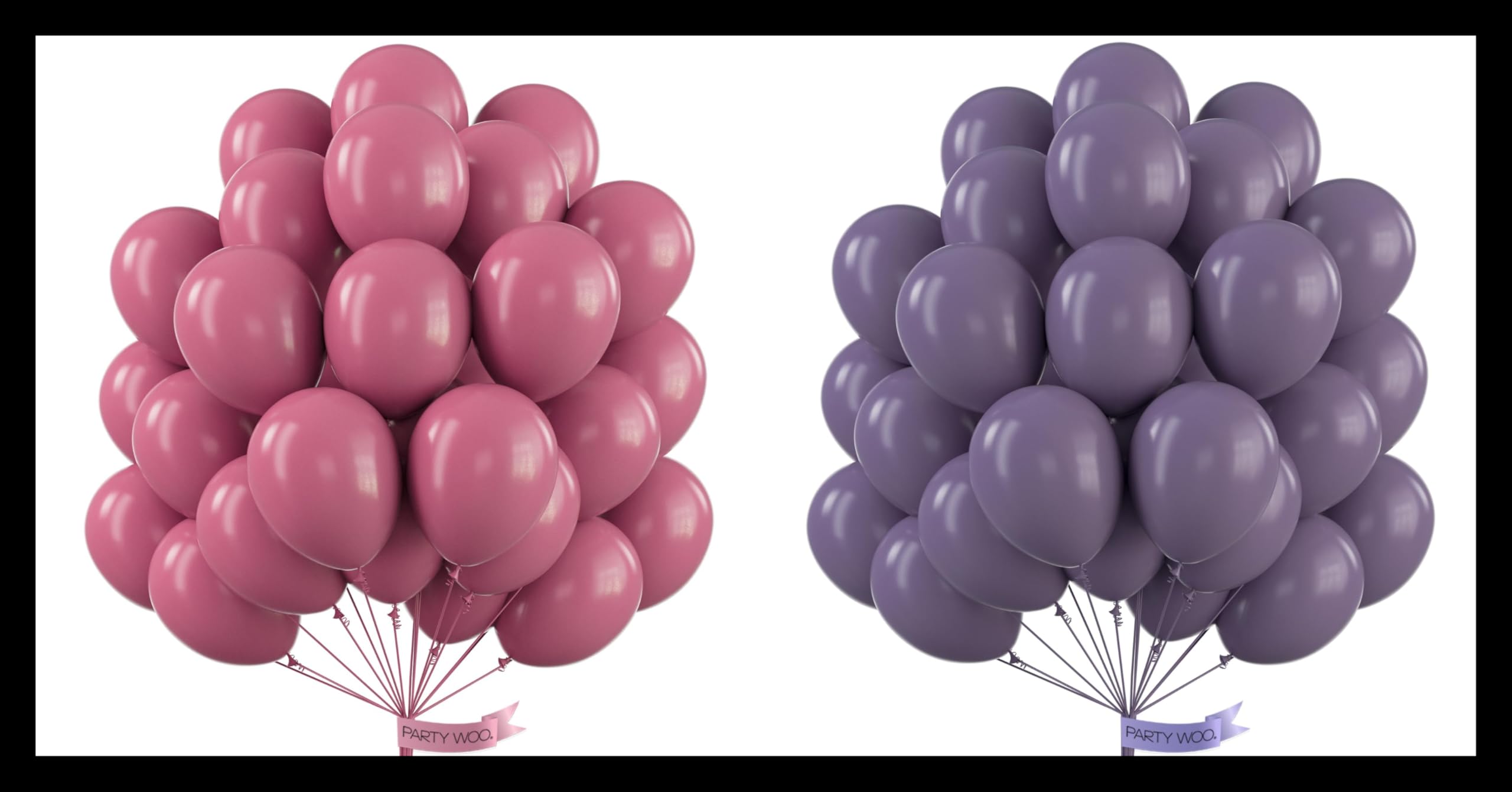 PartyWoo Opera Mauve Balloons 50 pcs and PartyWoo Dusty Purple Balloons 50 pcs