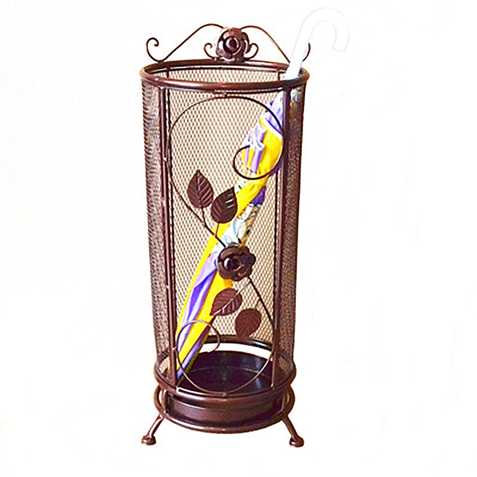 GONMDOPY Umbrella Stand, Household Umbrella Stand, Metal Mesh Umbrella Stand, Standing Umbrella Rack/Brown