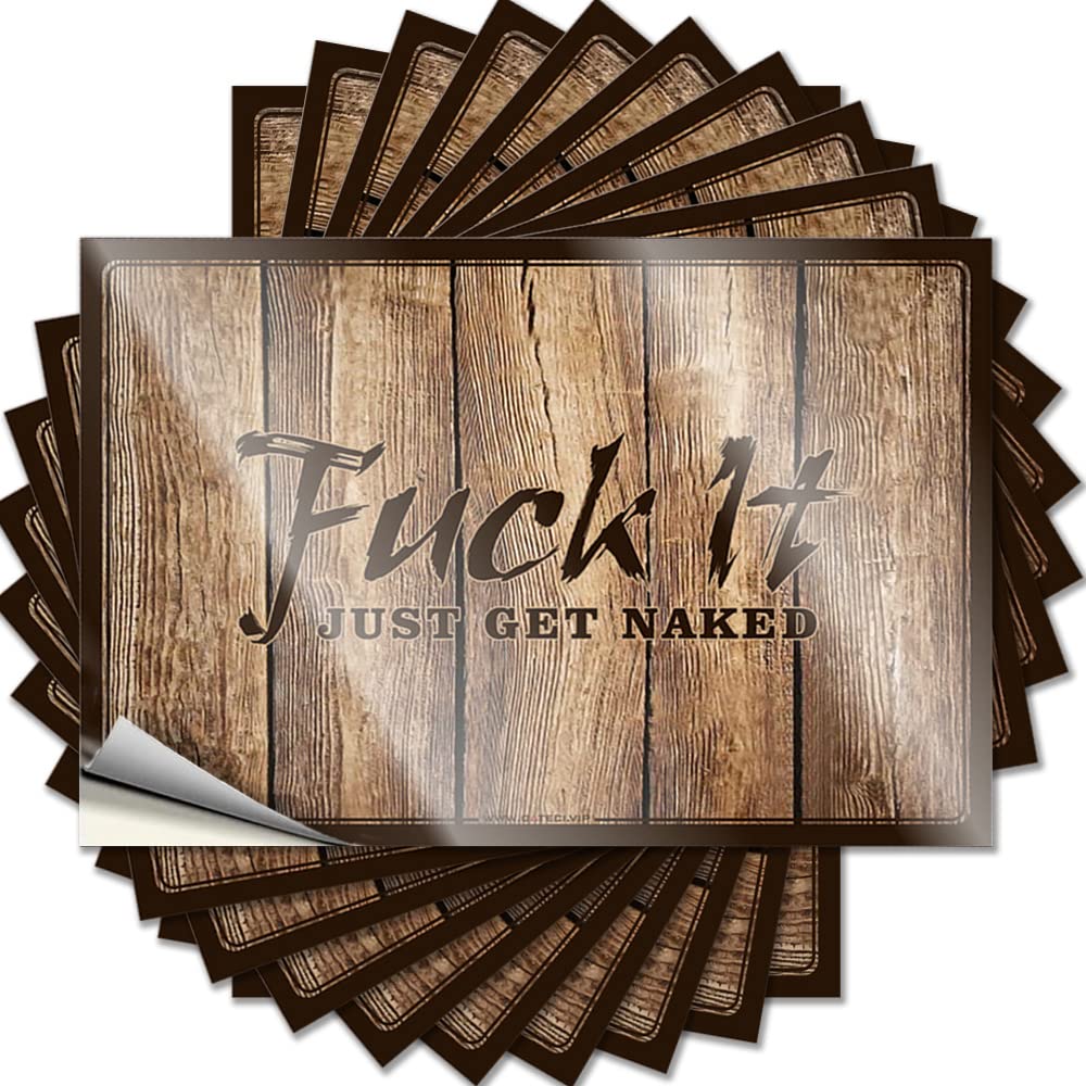 Sticker Cover Retro Fuck It Just Get Naked for Gamers - Retro Easy Peel Removable(8X12CM)