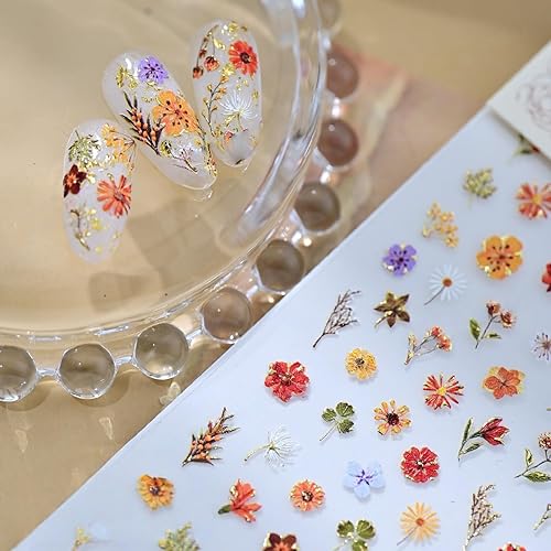 Fall Flower Nail Stickers for Nail Art - Flowers Nail