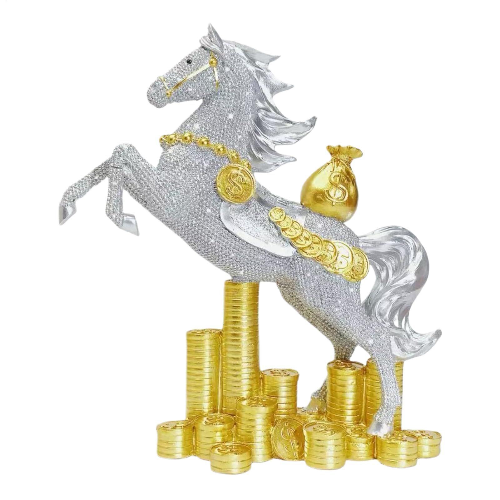 Statuetta Cavallo Lunare Cinese Figurina Ornamento Per Il Capodanno Cinese