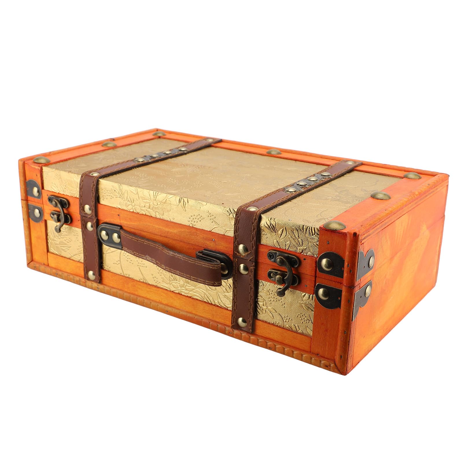 Vintage-Koffer, Großer Stauraum, Funktionale Und Stilvolle Aufbewahrungsbox Aus Holz, Premium-Materialien, Retro-Gepäckkoffer Mit Tragbarem Griff Für Heimdekoration, Foto-Requisite