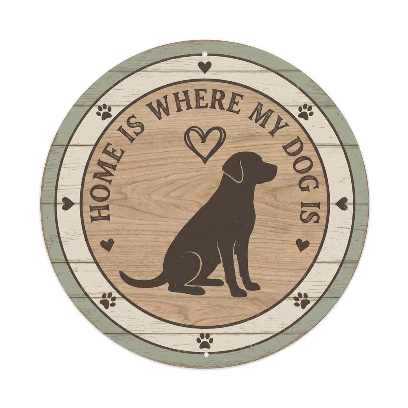 Where My Dog Is Pet Lover Quote Vintage Rustic Saying Metal Tin Sign