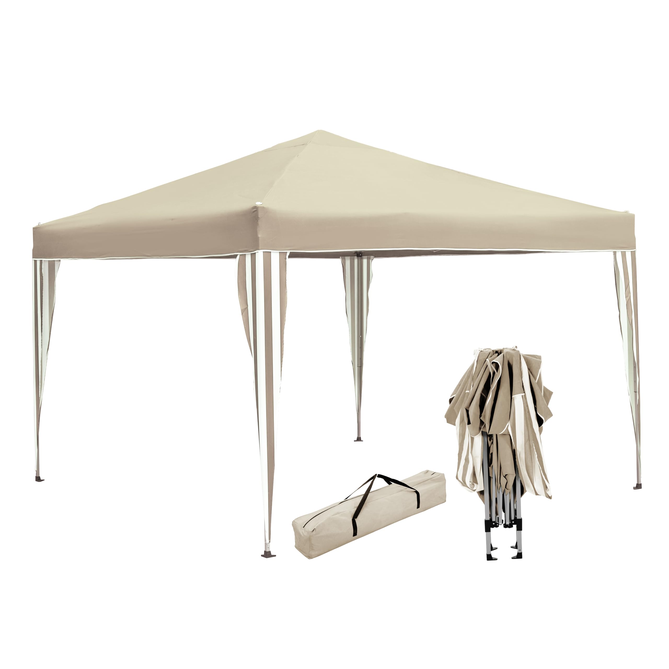 tarrington house zelt Faltpavillon Blue Creek, Stahl/Polyester, Dachmaß 3 x 3 m, Wasserdicht, UV Schutz 50+, Einfacher Aufbau, Pavillon mit Tragetasche, Sandweiß Mobilität Size:Large 7mm METAL GEAR SOLID 2