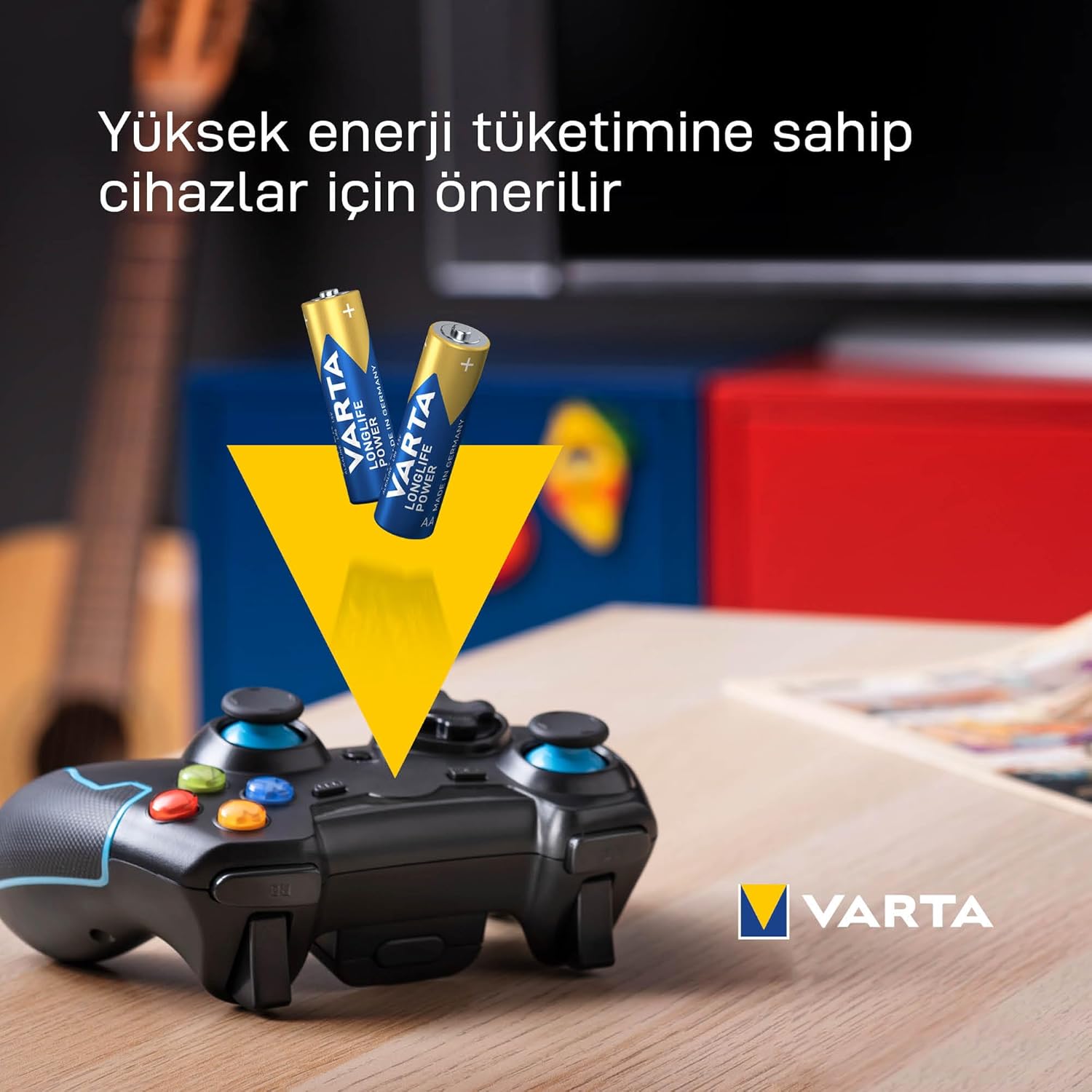 Varta AA Batteries, Pack of 8, Longlife Power, Alkalines, 1.5V, Suitable for Toys, Wireless Mouse, Flashlights, Made in Germany