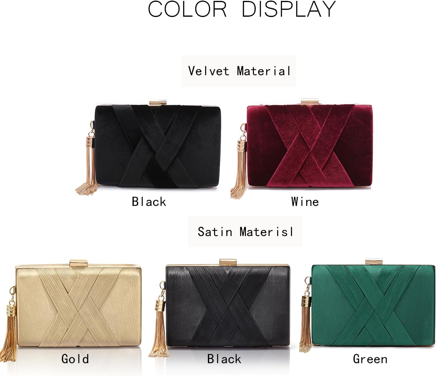 CARIEDO Women's Evening Handbag Clutch Bridal Purse for Wedding Prom Night Out Party - Image 4