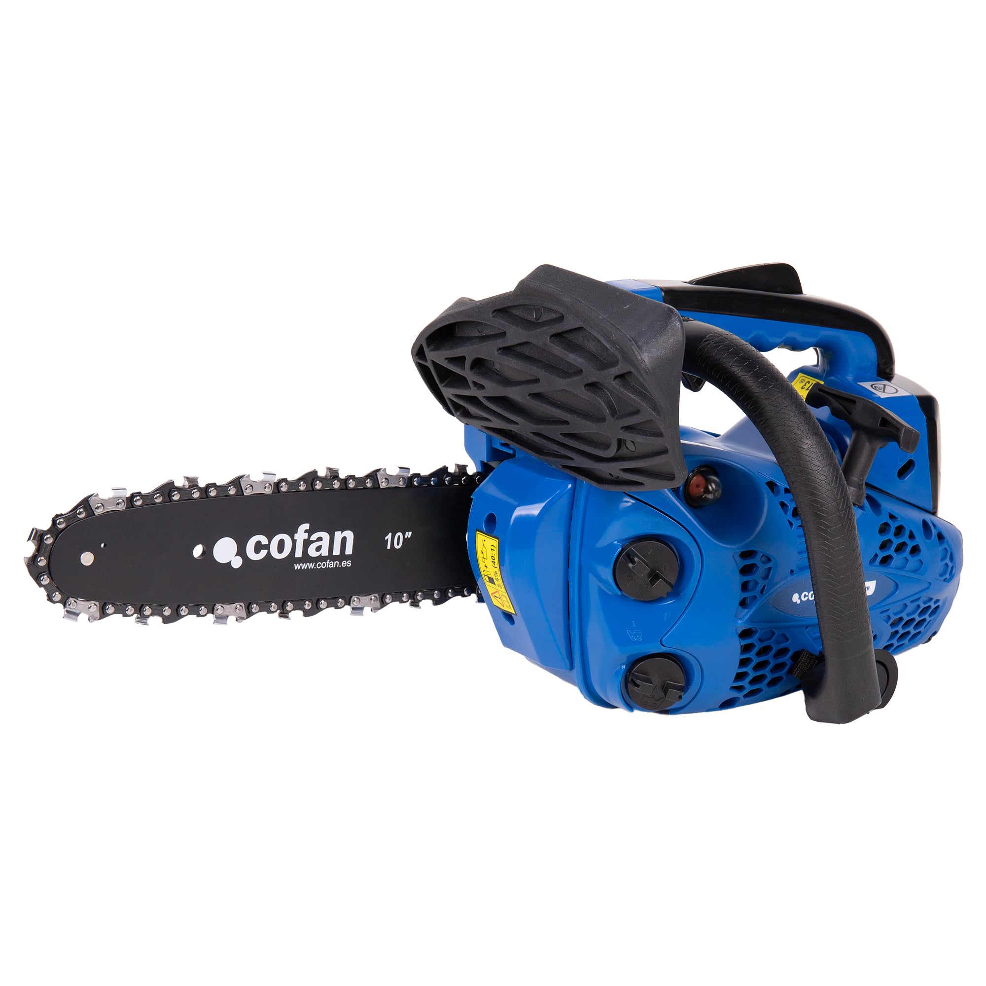 Cofan Motosierra de poda de gasolina | Motor de 2 tiempos | Espada de 10" | 25,4 cc | Potencia: 0,9 CV | Sistema antivibración