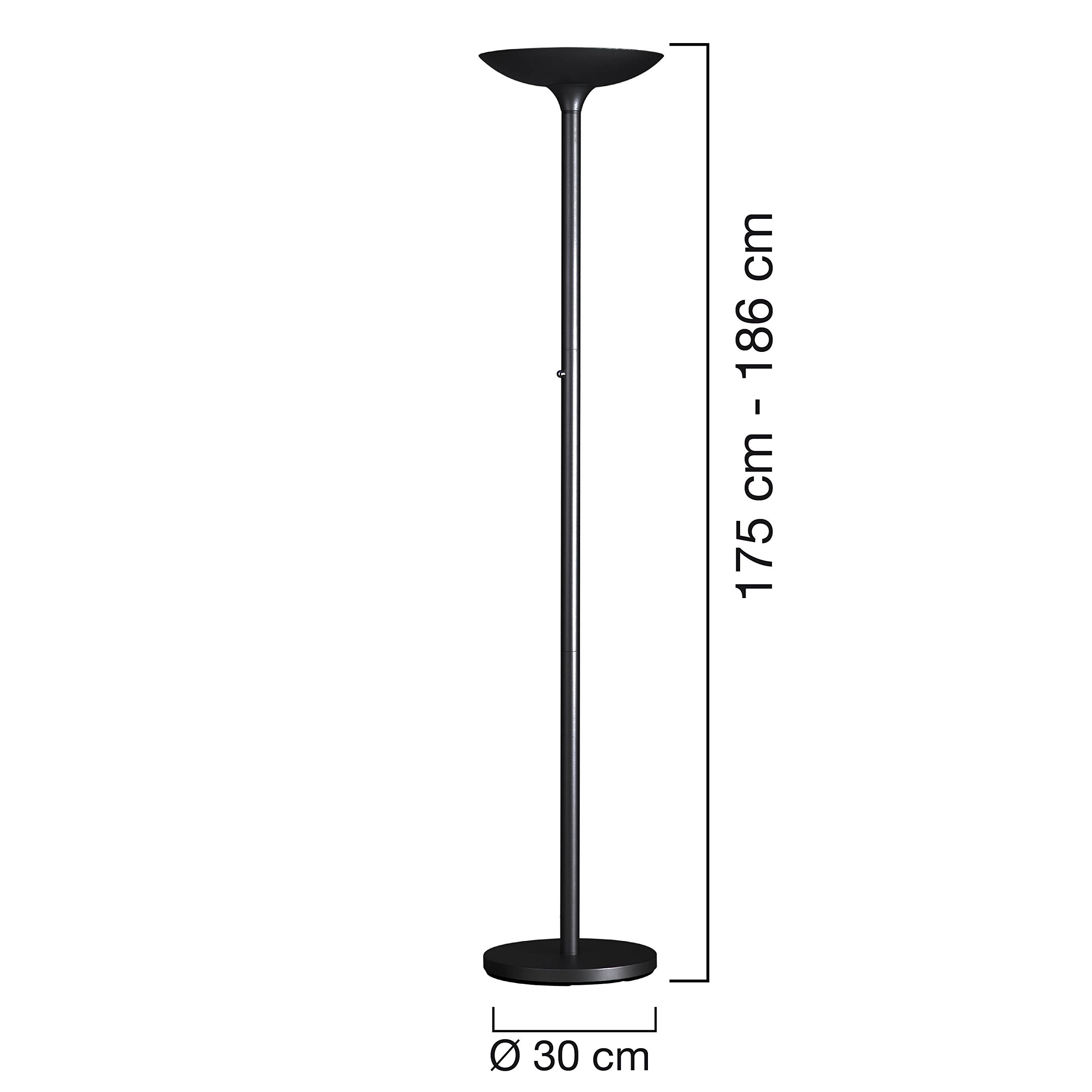 Unilux 400090467 Lampada da terra Varialux Led 22W Classe Energetica A+, Nero