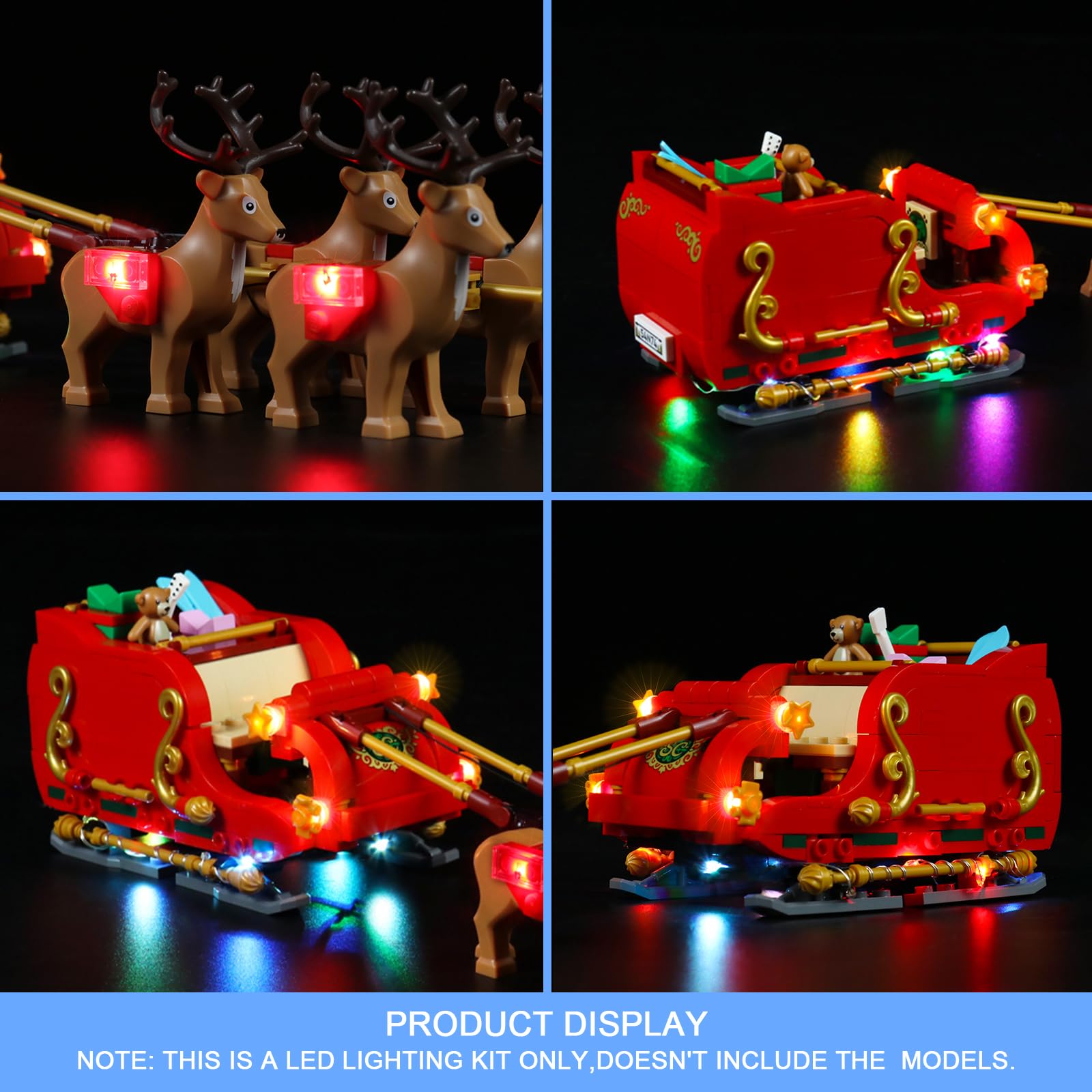LocoLee Led Light Set Compatible with Lego Santa's Sleigh, LED Decoration Lighting Kit for Lego 40499, Ages 8+ - Image 2
