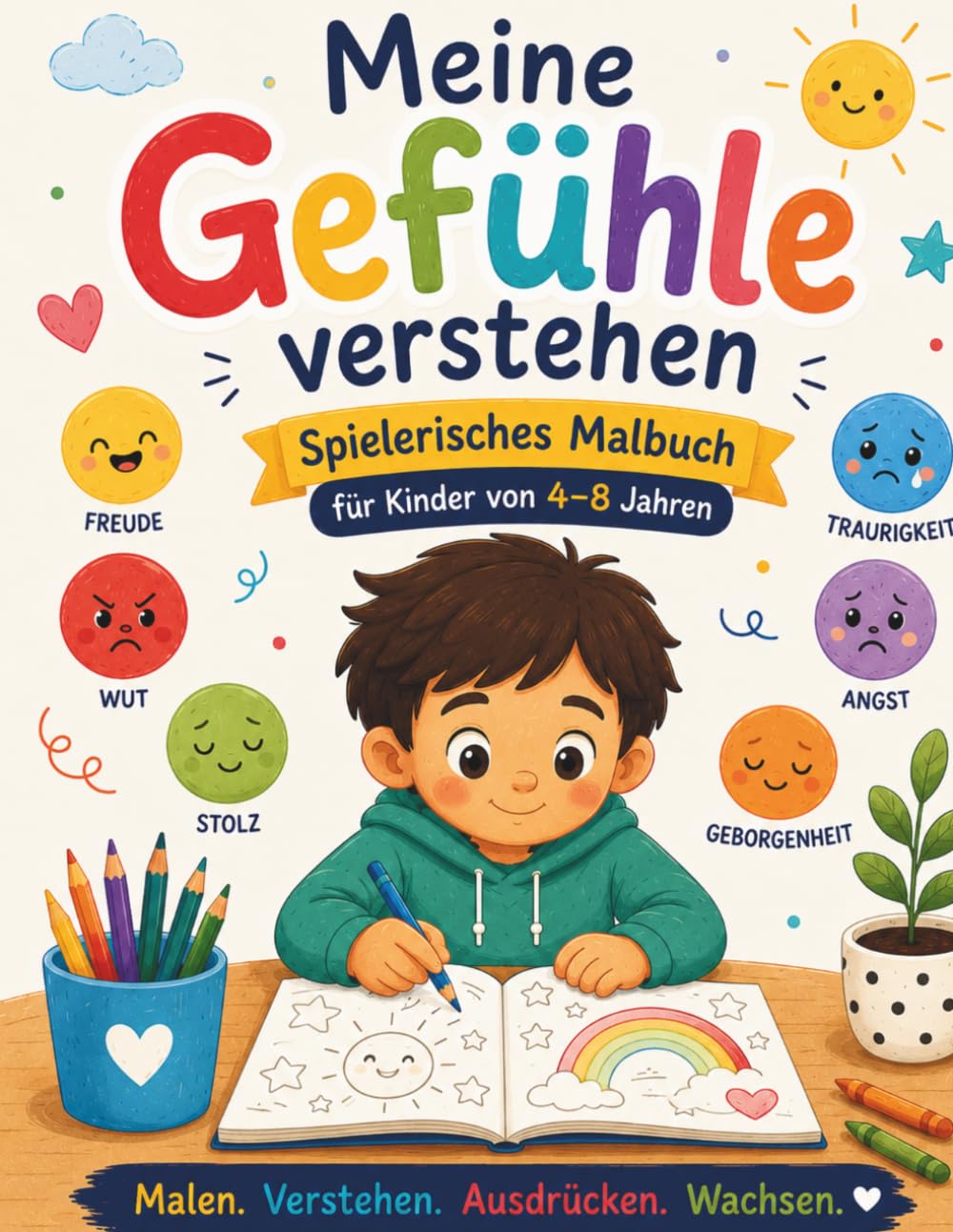 Mein Malbuch der Gefühle: Gefühle entdecken, verstehen und kreativ ausdrücken | Malbuch für Kinder ab 4 Jahren