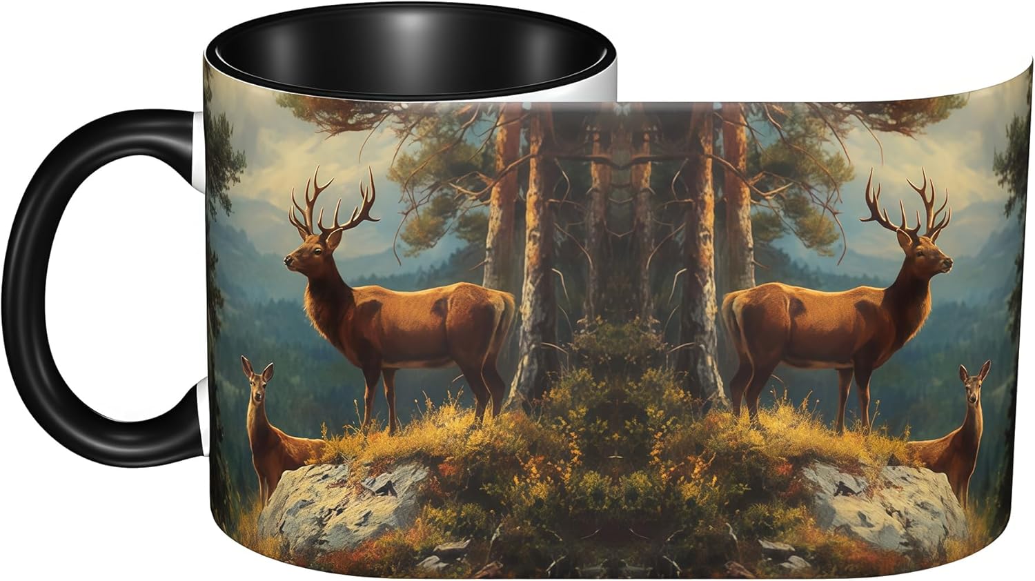 Yrebyou Deer Coffee Mug Novelty Ceramic Coffee Cup with Handle Gifts for Women and Men Microwave Safe for Home or Office 11oz - Image 6