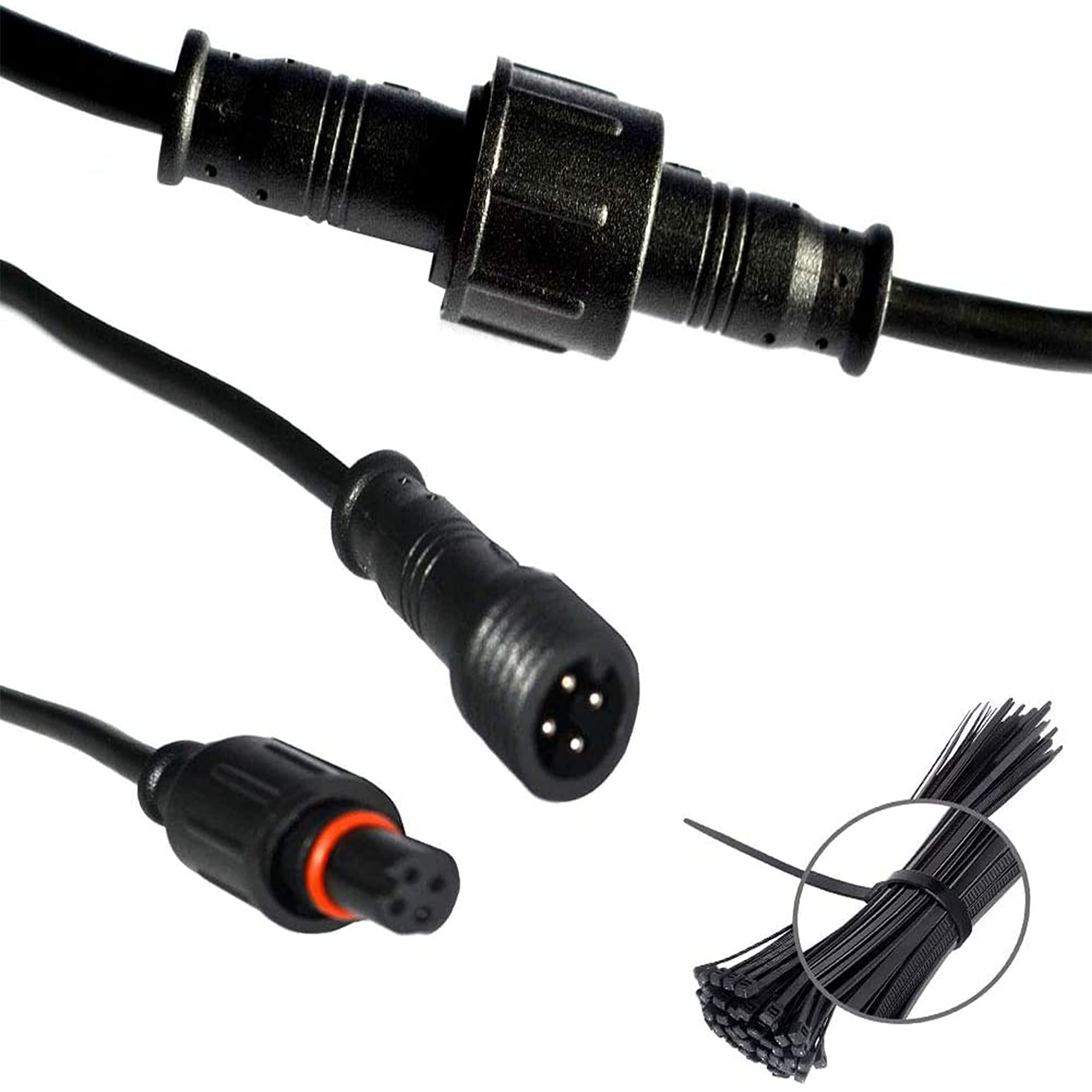 MICTUNING 2-Pack 10ft 5-Pin Extension Cables For C1 C2 Q1 RGBW LED Rock Lights