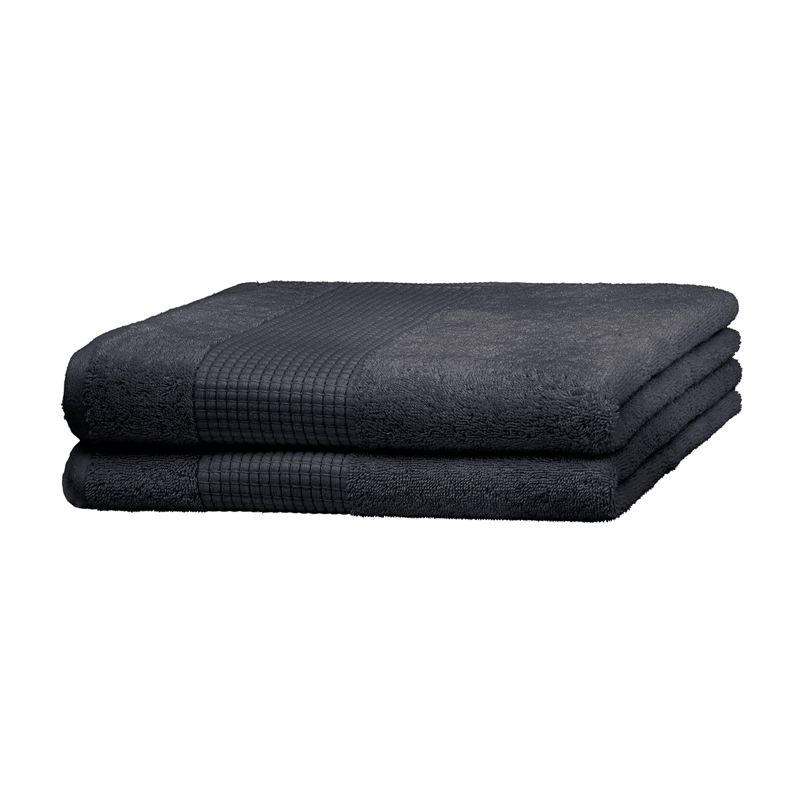 Merana Hand Towel Set, Black, 2 x Duschtücher (70x140cm)