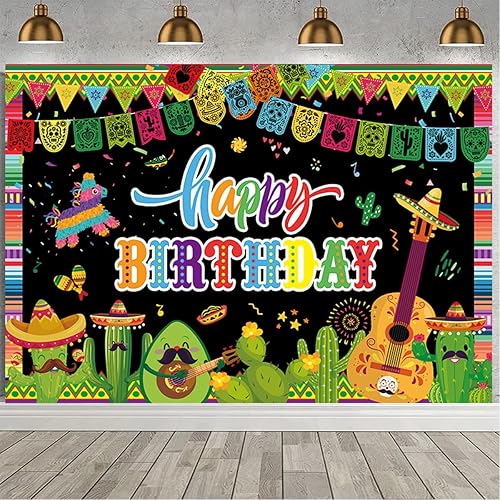 Decoraciones para fiestas mexicanas con temática de fiesta mexicana, decoración de fiesta mexicana del Cinco de Mayo, cartel de cumpleaños de dos