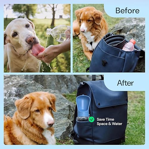 Miniatura 2 de Botella de agua portátil para perros, a prueba de fugas, dispensador de agua portátil para cachorros, para mascotas, caminar al aire libre,