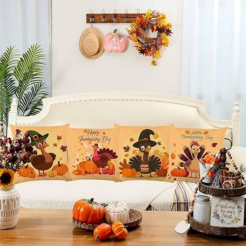 Vista 79 de ONFAON Juego de 4 fundas de almohada rojas con árboles de Navidad, 18 x 18 pulgadas, decoración de Navidad y vacaciones de invierno para sofá