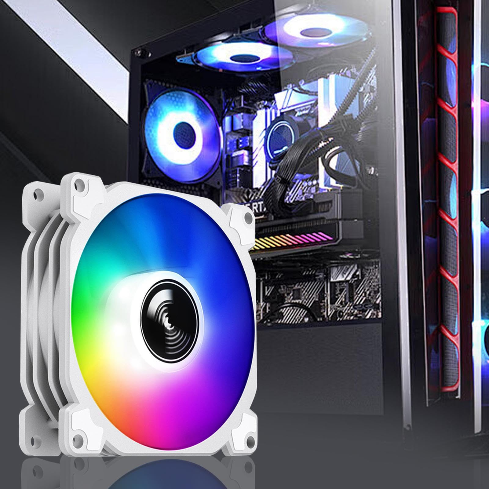 Amazon.co.jp: RGB 冷却ファン | 4ピンコンピュータケース冷却ファン