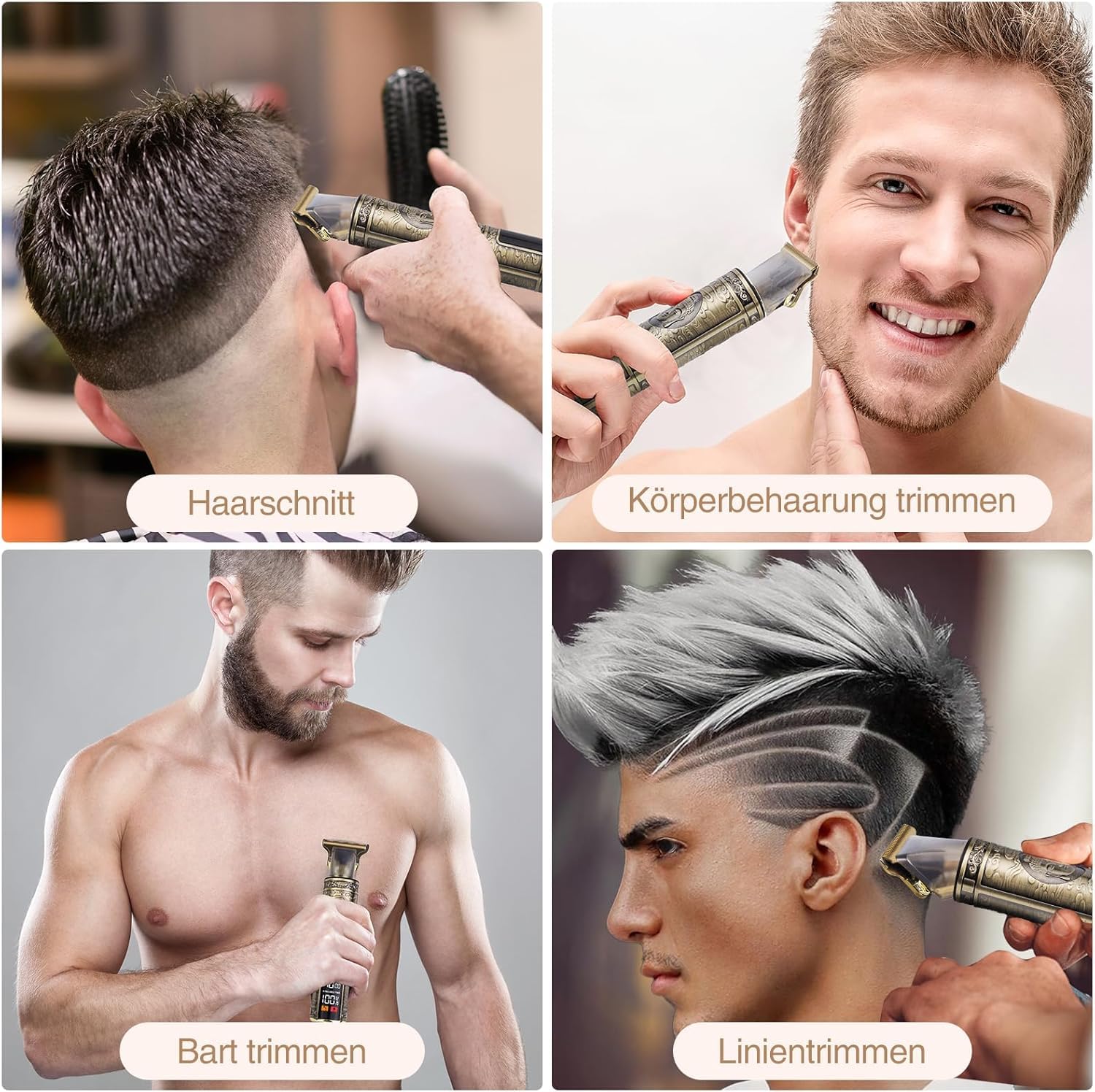 Haarschneidemaschine, Trimmer Barttrimmer Herren LED Anzeige Haartrimmer Herren Konturen Haartrimmer Konturen Haarschneidemaschine Profi Bartschneider Rasierer Haarschneider Hair Clipper