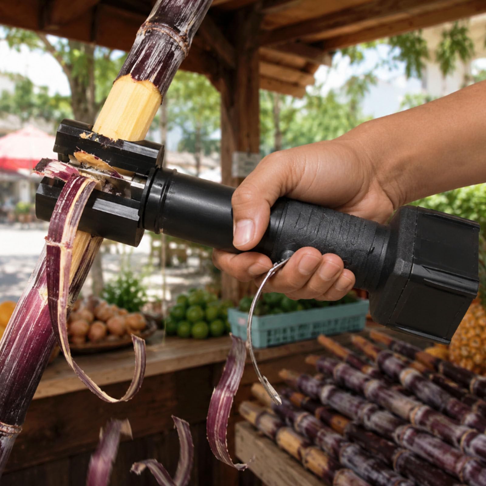 smafoseedding Automatic Sugarcane Peeler,Electric Sugarcane Scraper Machine,Electric Fruit Peeling Machine For Commercial/Home Use,7500rpm 125w Motor For Cane,Coconut & Har Fruits 2electricity+2blade