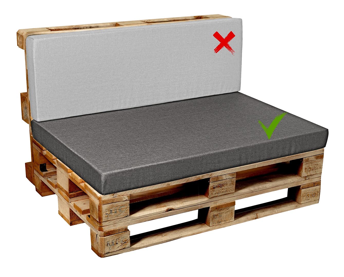 Cuscini Per Bancali Garden Factory - Set Completo Seduta E Schienale, Grigio, Per Divani Pallet - Foto 10