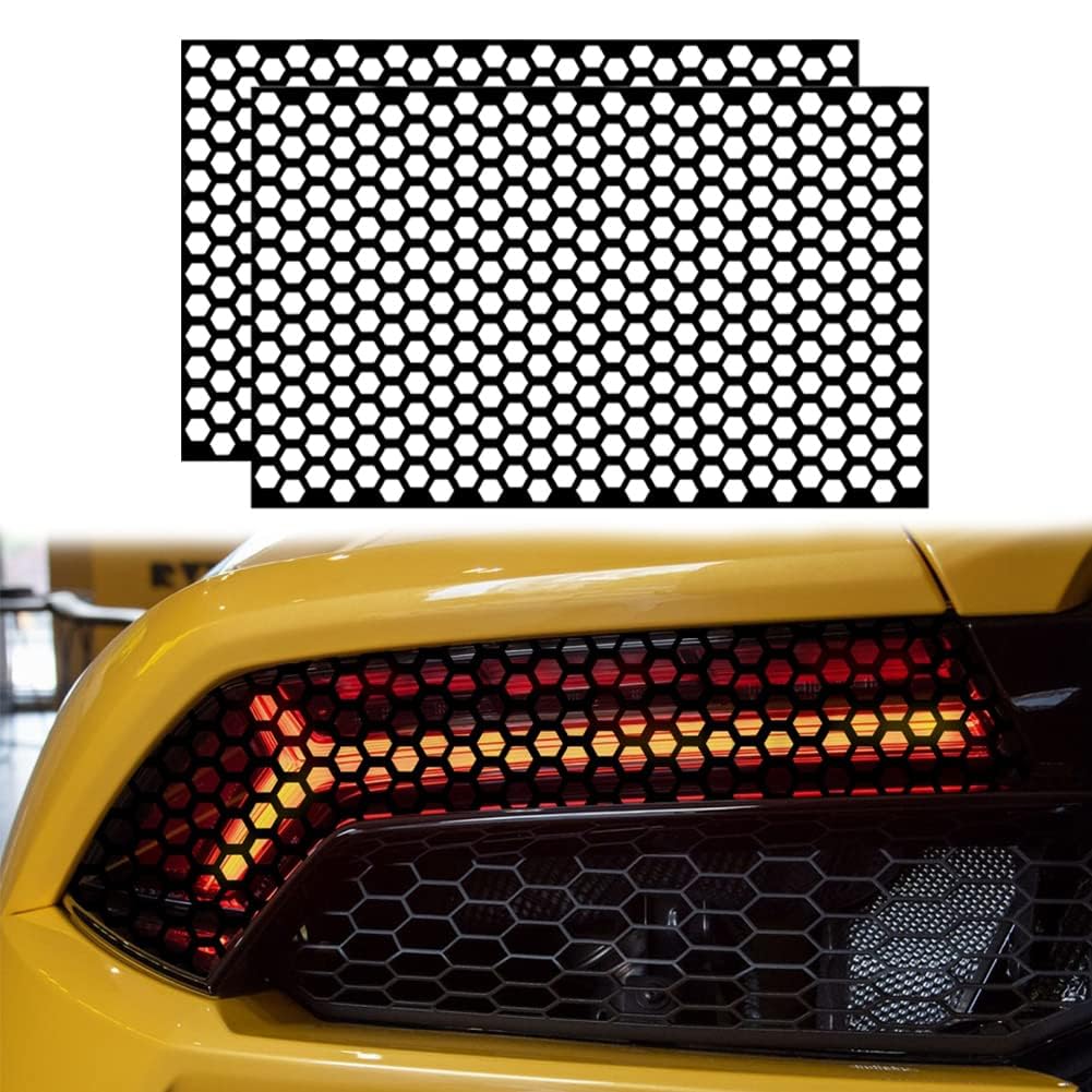 2 Pcs Tail Light Honeycomb Fish Scale Stickers for Tacoma (2012-2023), Waterproof High-Adhesion Vinyl Decals Self-Adhesive Lamp Film Wrap