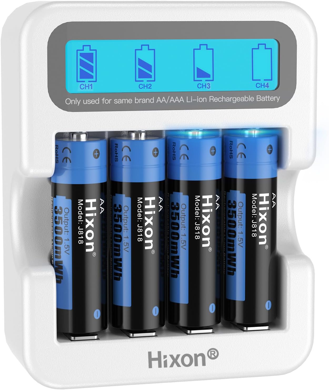 Hixon 12 Pack AA Rechargeable Lithium