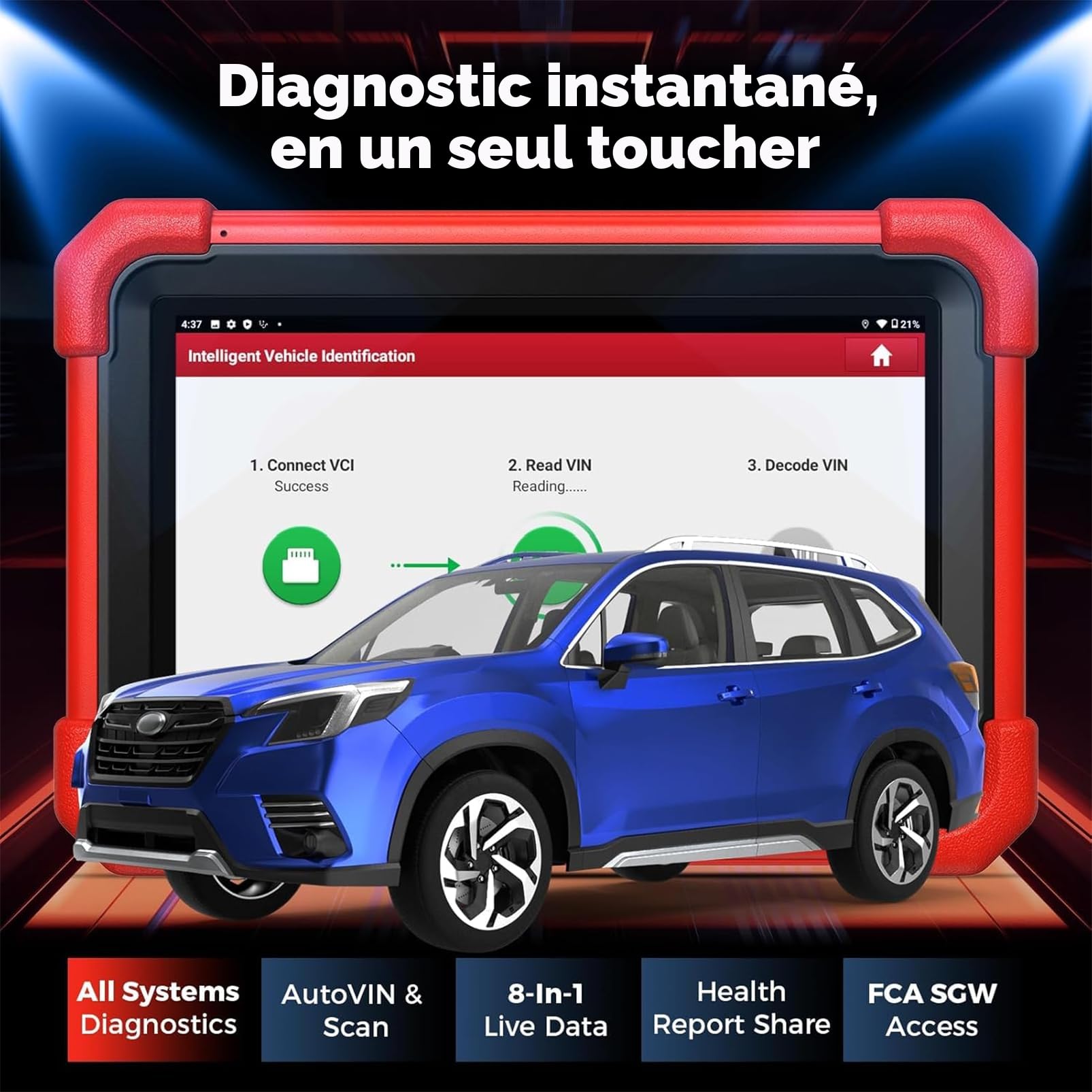 LAUNCH X431 CRP919XBT Valise Diagnostic Auto Multimarque, ECU Coding, Contrôle Bidirectionnel, 45+ Service, Diagnostic sans Fil Bluetooth avec DBScar VII, FCA AutoAuth, CANFD&DOIP, VAG Guided