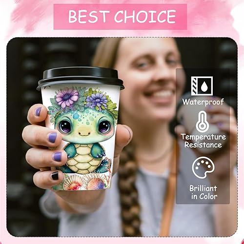 Miniatura 6 de YOKUSHI Envolturas de vasos UV DTF para 16 onzas, 15 hojas de calcomanías temáticas oceánicas UV DTF envolturas de tazas de transferencia para vasos