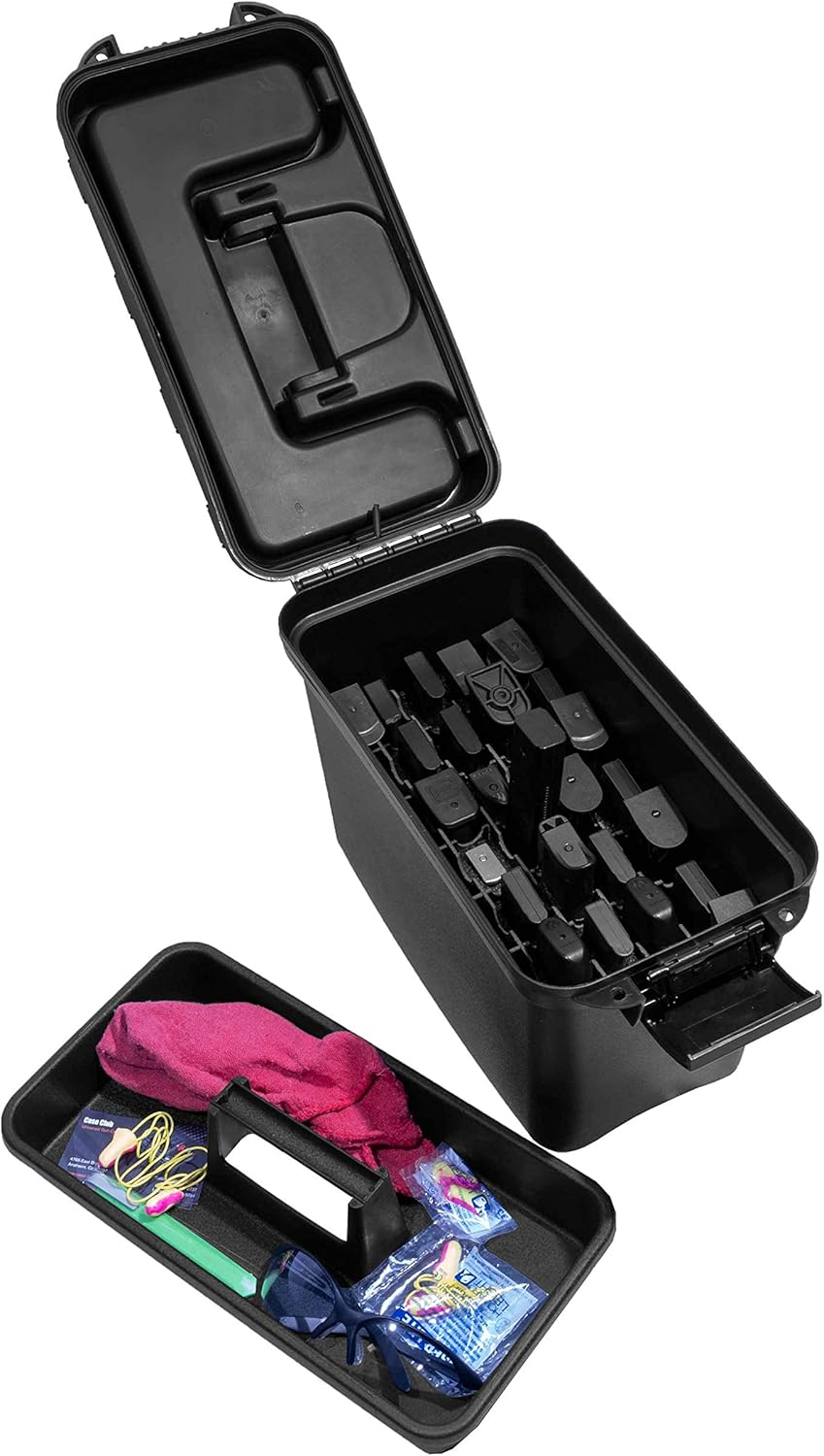Case Club 35 Pistol Magazine Box with Tray and Extra Storage Compartment