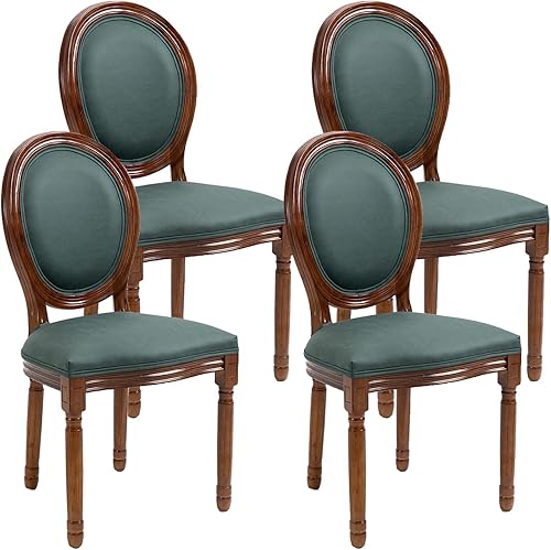 Miniatura 54 de Kiztir Juego de 2 sillas de comedor de ratán, sillas de comedor francesas de mediados de siglo, sillas de comedor de granja con respaldo alto para