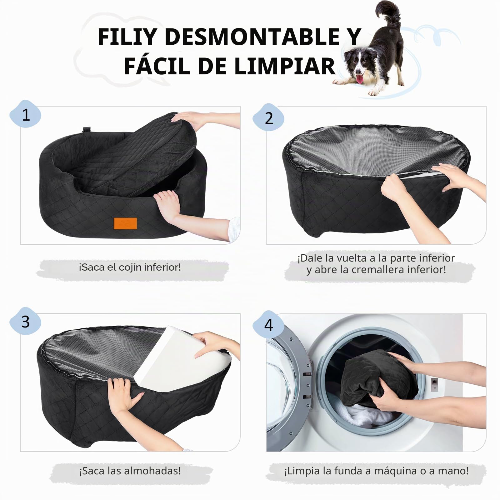 Asiento de coche para perros medianos de hasta 50 libras, asiento elevador para mascotas para automóviles, SUV y camiones, cama de viaje para perros con correa de seguridad, cojín grueso, base