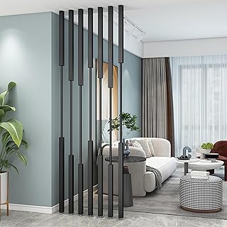 オフィスプライバシースクリーンポストディバイダー天井から床までの壁パーティションコラム、ドリル不要、リビングルーム/寝室/ダイニングルーム/玄関用アパートメントセパレーターピラー(5pcs-C,160cm)