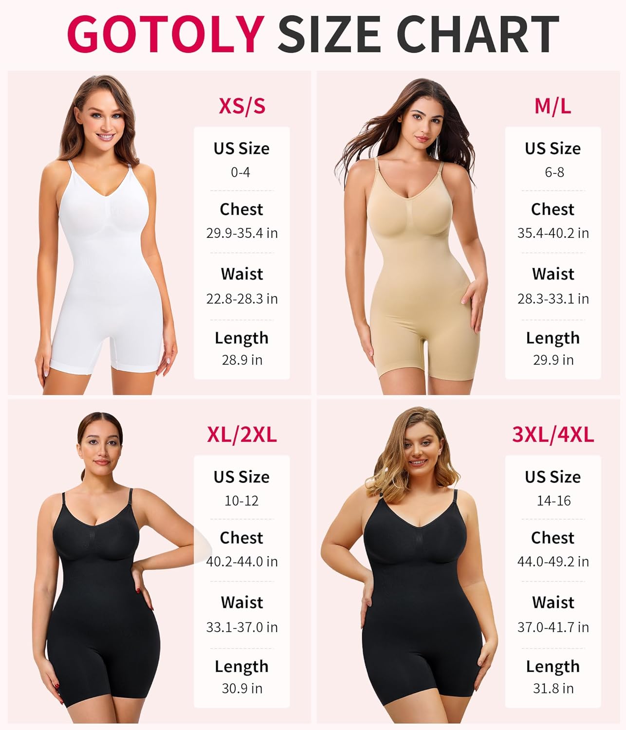Gotoly Shapewear Bodysuit for Women Tummy Control Seamless Full Body Shaper V-Neck Waist Trainer Body Suit - Image 5