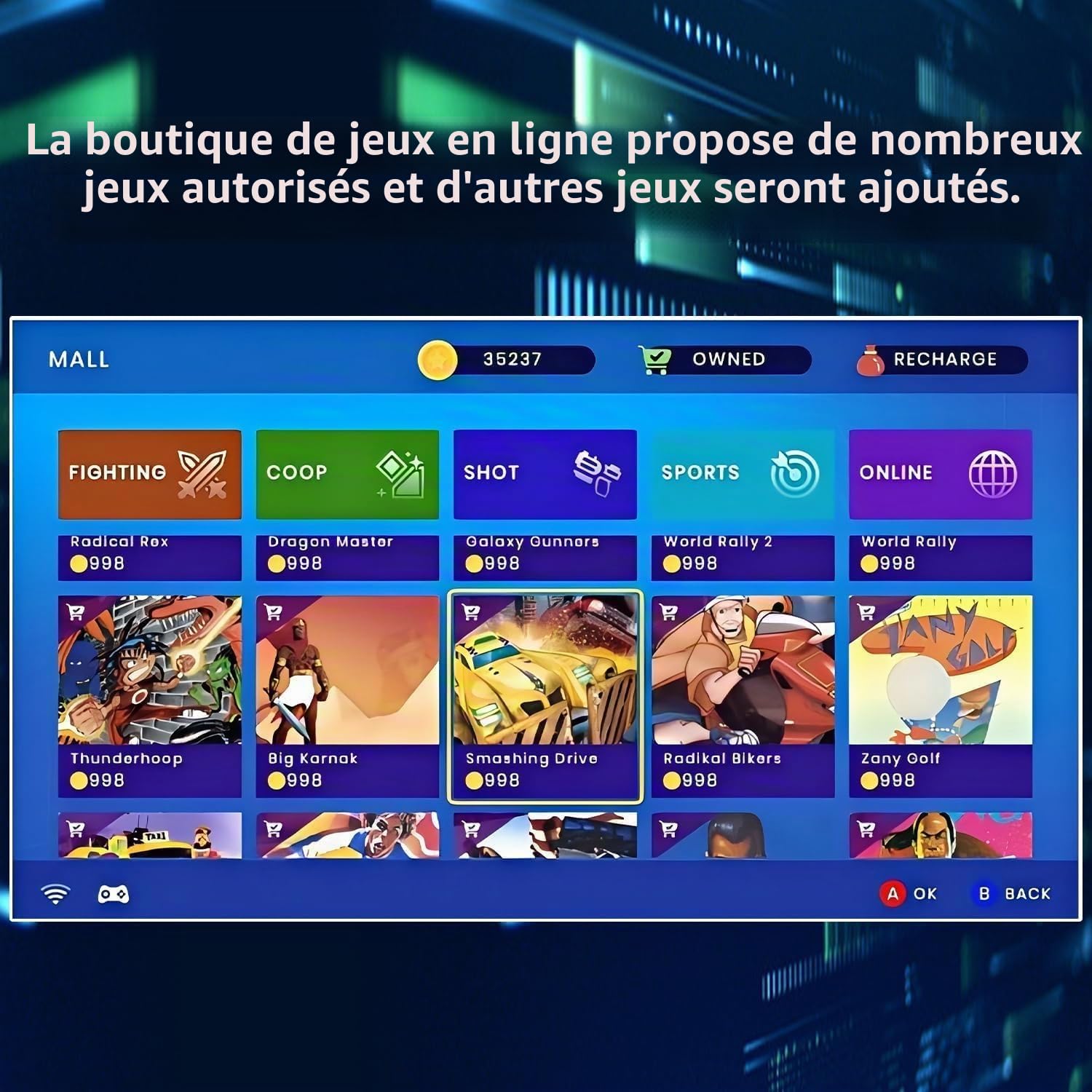 GO15 Console de Jeu Vidéo Rétro, 12 Jeux Rétro sous Licence Visco et 18 PIKO Intégrés, Prend en Charge Les Combats en Ligne en Temps Réel des Joueurs