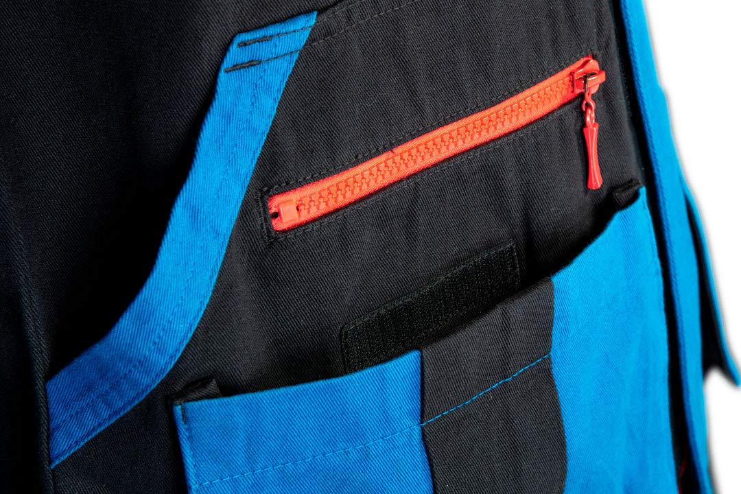 NEO TOOLS Arbeitsjacke Profi, Arbeitsschutzjacke HD-Serie, verstärkte und multifunktionale Taschen, reflektierende Zonen, Smartphone-Tasche EN ISO 13688:2013 Schwarz/Grau Gr. S-XXL