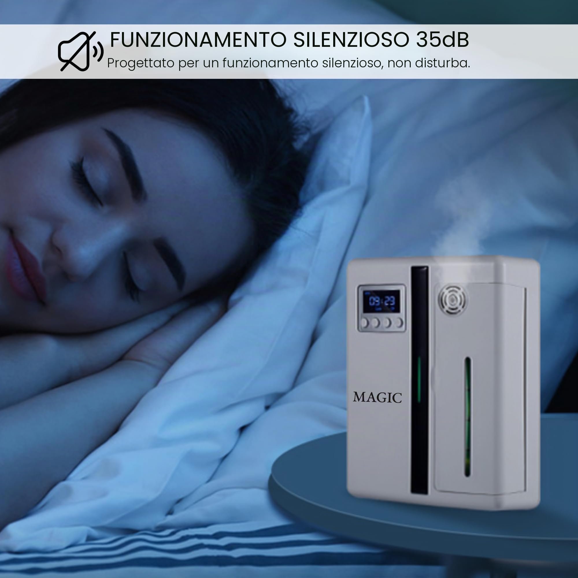 Diffusore di Olio Elettrico + Olio Essenziale 100 ml. Diffusore di fragranze professionale. Deodorante per ambienti marketing olfattivo per aromaterapia. Per superfici di 50-300 m².