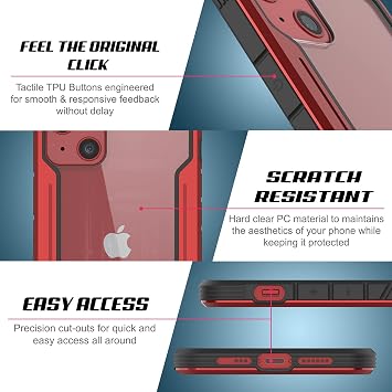 Punkcase iPhone 13用 アベンジャーディフェンスシリーズ ミリタリーグレード保護カバー アルミフレーム クリアバック iPhone 13 6.1インチ2021用究極の落下保護 ローズゴールド