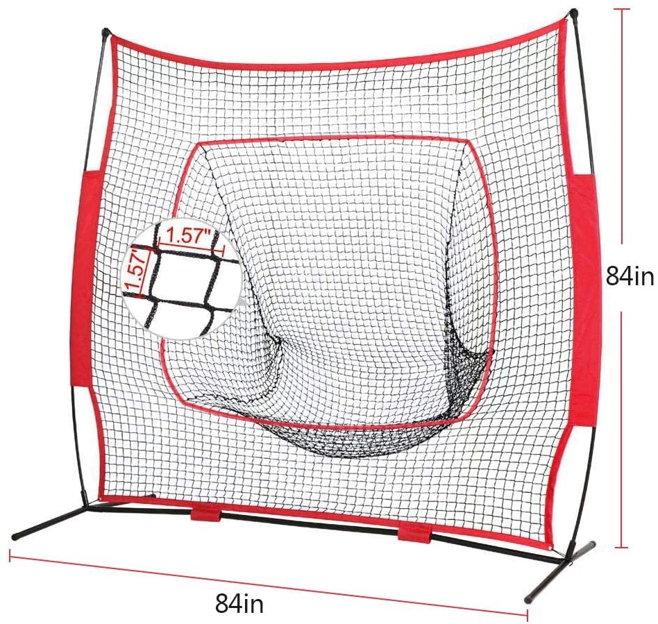 Baseball Softball Practice Net 7x7ft - Portable Batting Cage For Hitting, Pitching & Catching - Training Equipment With Carry Bag & Strike Zone - View #7